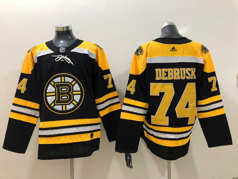 Boston Bruins 74 Jake DeBrusk Black Adidas Stitched Jersey